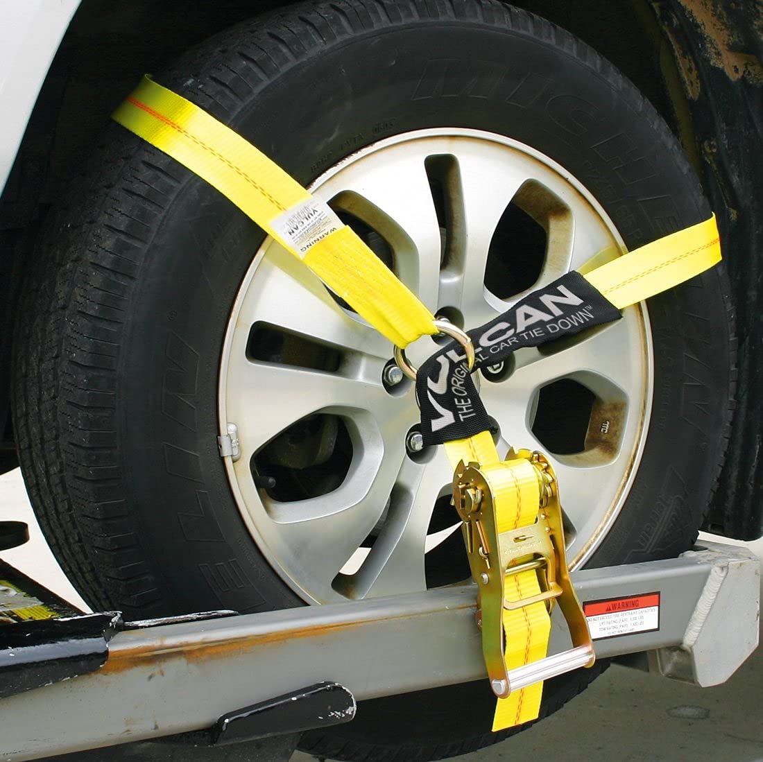 VULCAN Car Tie Down with Flat Hooks Lasso Style 2 Inch x 96 Inch, 4