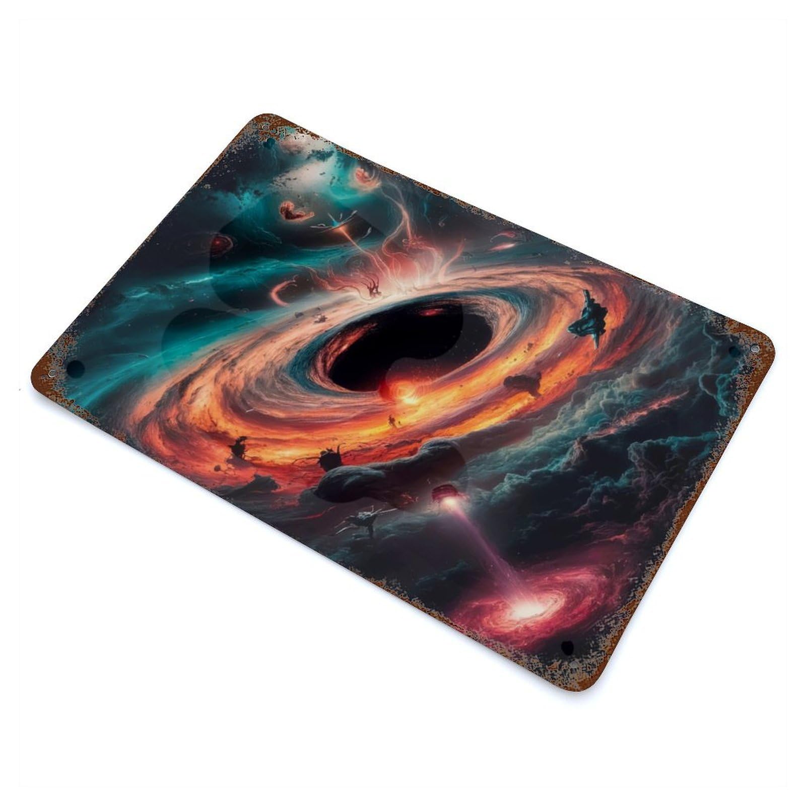 Galactic Abyss 11.8"x7.9" Retro Metal Sign, Industrial Home Decor for Office, Studio And Wall Decor