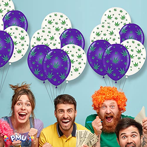 PMU Marijuana Balloons PartyTex 11 Inch Premium White and Purple with All-Over Print Green Marijuana Leaves Pkg/25 7 PMU Marijuana Balloons PartyTex 11 Inch Premium White and Purple with All-Over Print Green Marijuana Leaves Pkg/25 - Image 8
