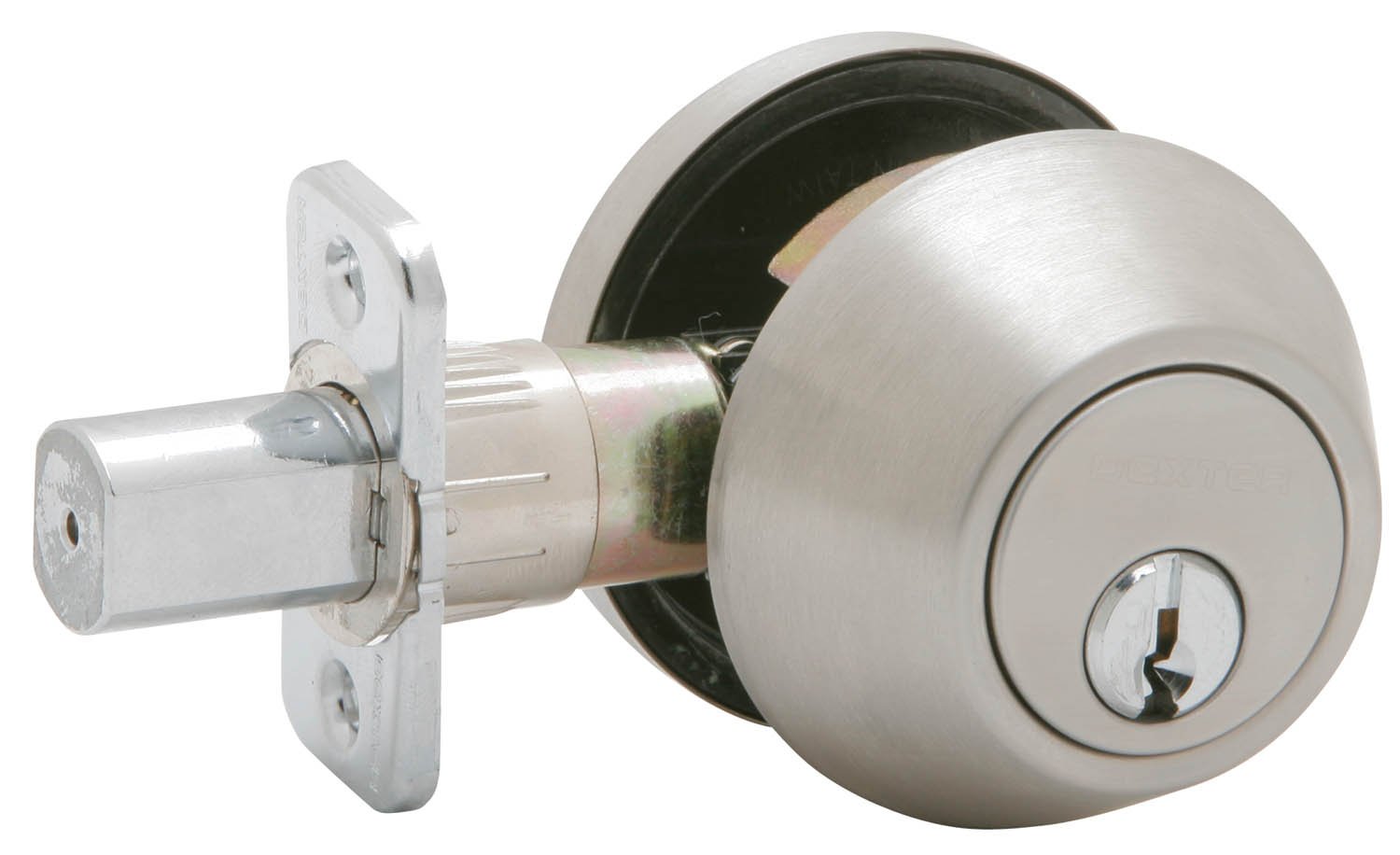 SCHLAGE Dexter by Schlage JD60V630 Single-Cylinder Deadbolt, Satin Stainless