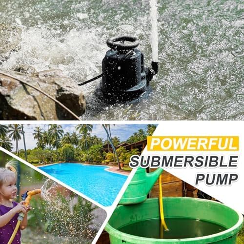 AgiiMan 1HP Automatic Submersible Water Pump, 5000GPH Sump Pump Utility Pump for Pool Draining, Water Removal Pump with 33' Power Cord for Flooded Areas, Swimming Pool, Flooded House Basement,Black
