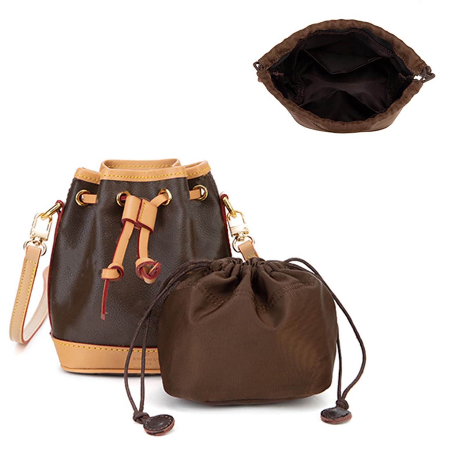 KODASW Purse Organizer Insert for Bucket, Shoulder, and Crossbody Bags - Drawstring Designed