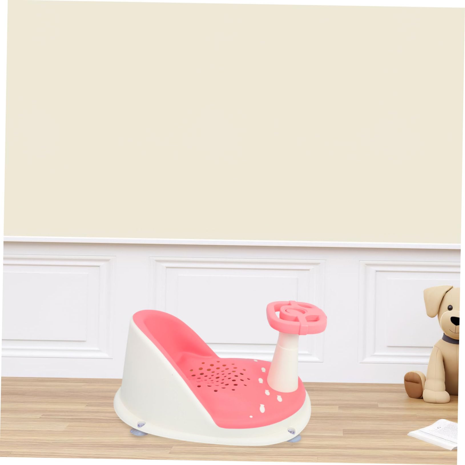 TOYANDONA Sitz für Babybadewanne mit Saugnapf Rutschfestem Design Verstellbarer Höhe und Schnellem Ablaufsystem für Hygiene und Komfort