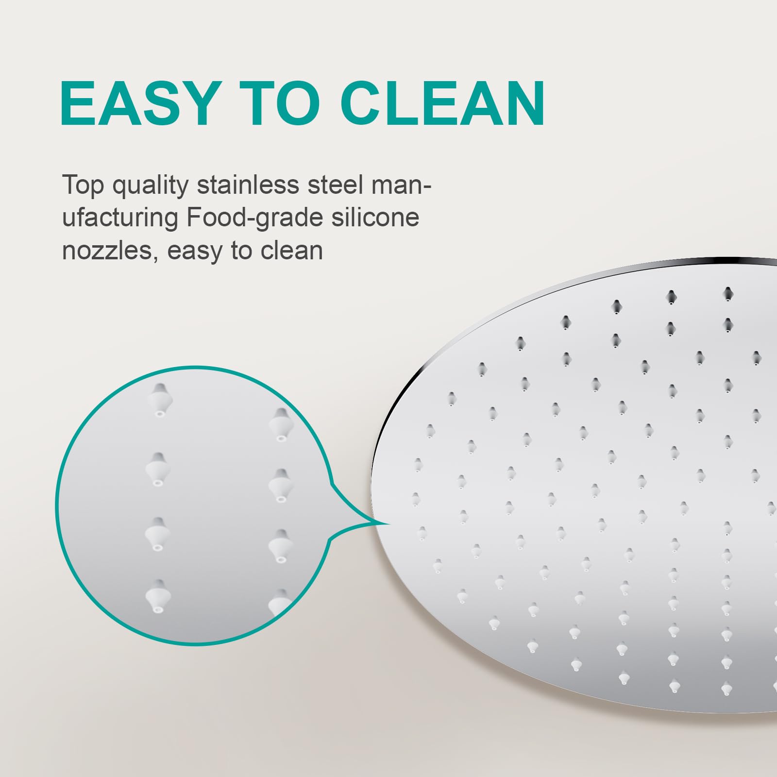AULEEND Rain Shower Head, Work with Any Decorative Style,All Metal Rainfall Shower Head (Chrome, 12 Inch) - Image 4