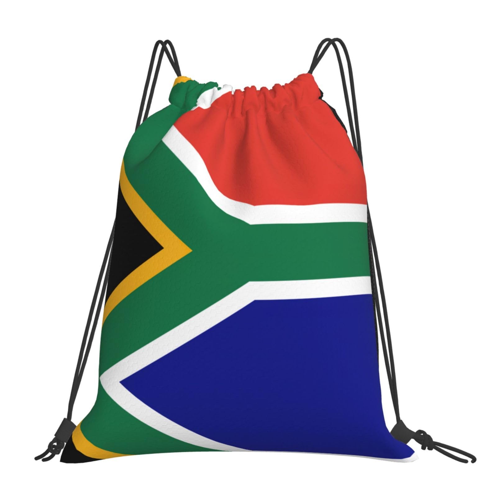 Okfsty Unisex White South African Flag Drawstring Backpack Sports Gym Bag String Cinch Pouch For Daily Use