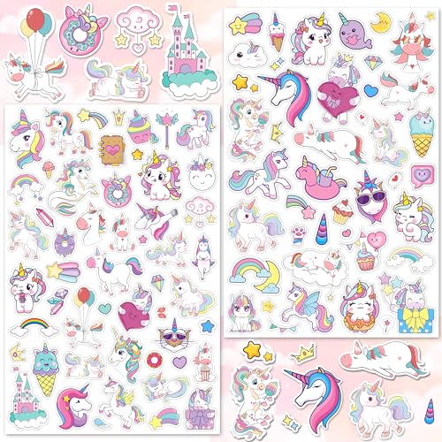 LINAYE 24 Sheets Unicorn Stickers for Kids Girls 1100 PCS Cute Unicorn Stickers for Scrapbooking Water Bottles Envelopes Gifts Party Favors Supplies for Girls