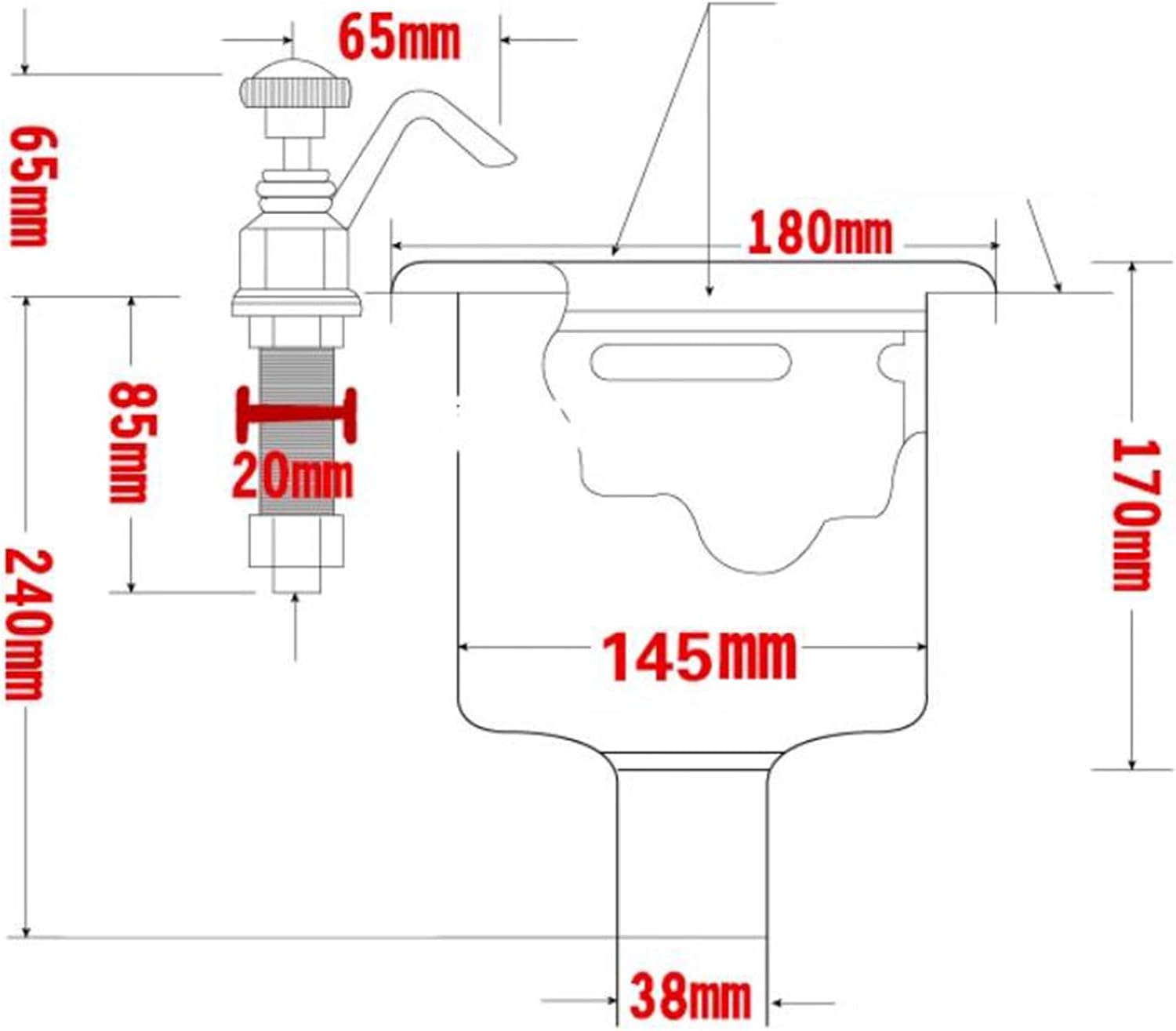 Dipper Well Faucet Bowl Set, Kitchen Bar Counter Sink Faucet, with 0.4 GPM Flow Tower and Bowl Assembly, Washing Tool, for Coffee Shop Bar, Deck Mount