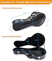 Vista 3 de Ktaxon F-Style - Estuche rígido para mandolina, funda de piel rígida de lujo, funda protectora de madera con interior de felpa