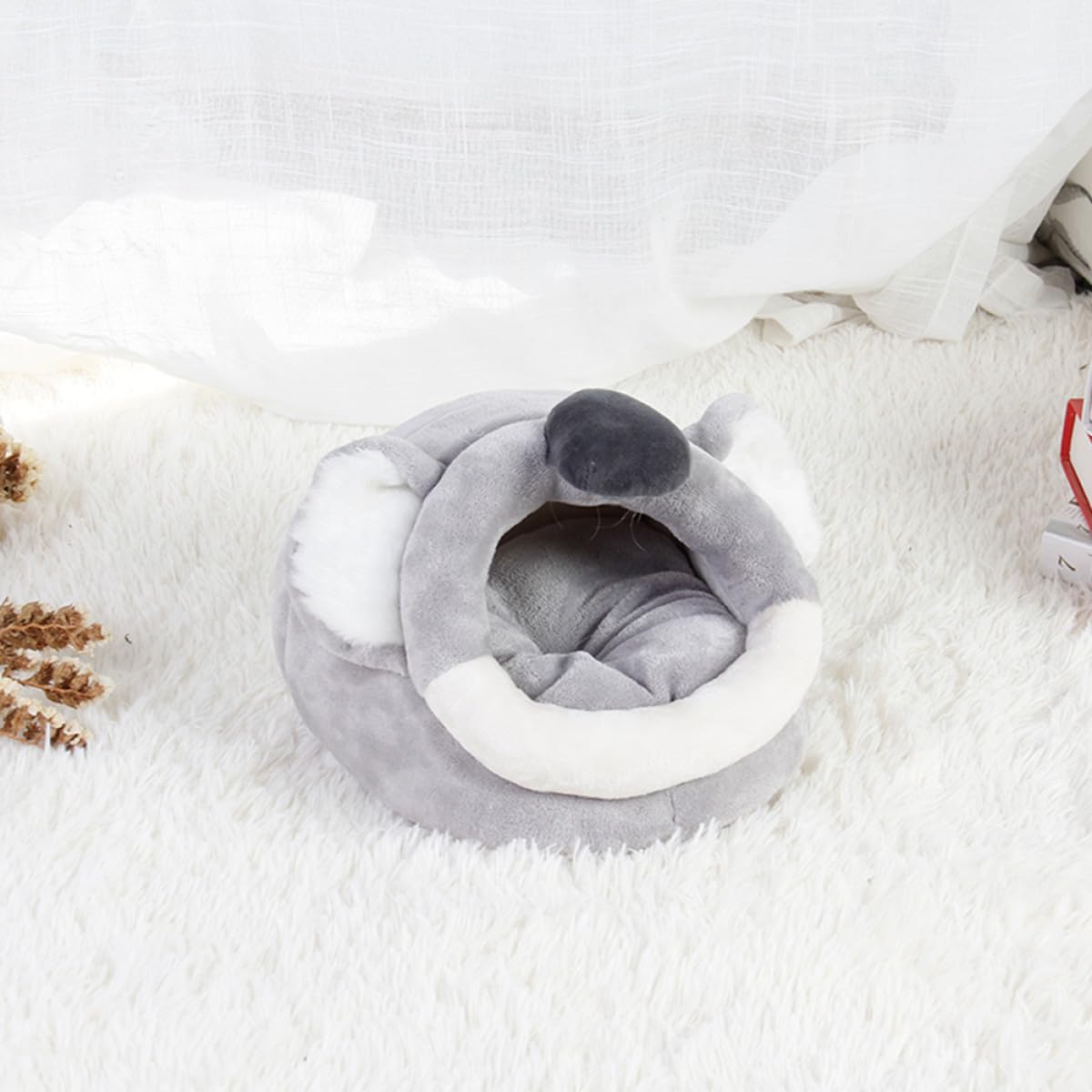YARNOW Hamster Schlafplatz aus Flanell und Pp Baumwolle Warmes Haustier Warmbett in Höhlenform für Wohnraum und Kleines Kleintierhaus als Winterbett