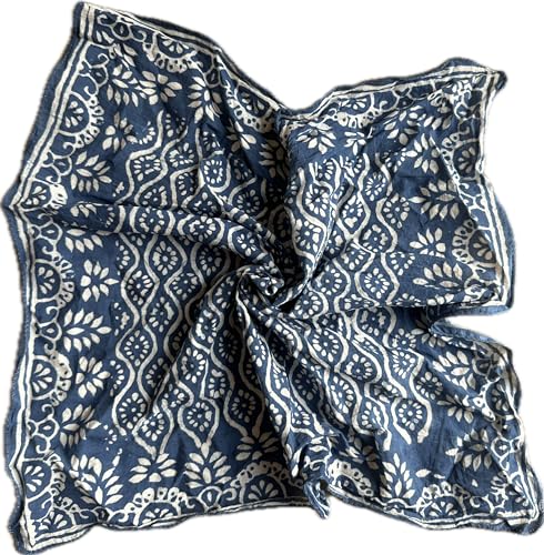 100% Cotton Bandanas, Bohemian Style Cotton Neck Scarf, Boho Soft Cotton Neck Scarf, Boho Soft Cotton Bandana, Cotton Neckerchief mud print summer gift4