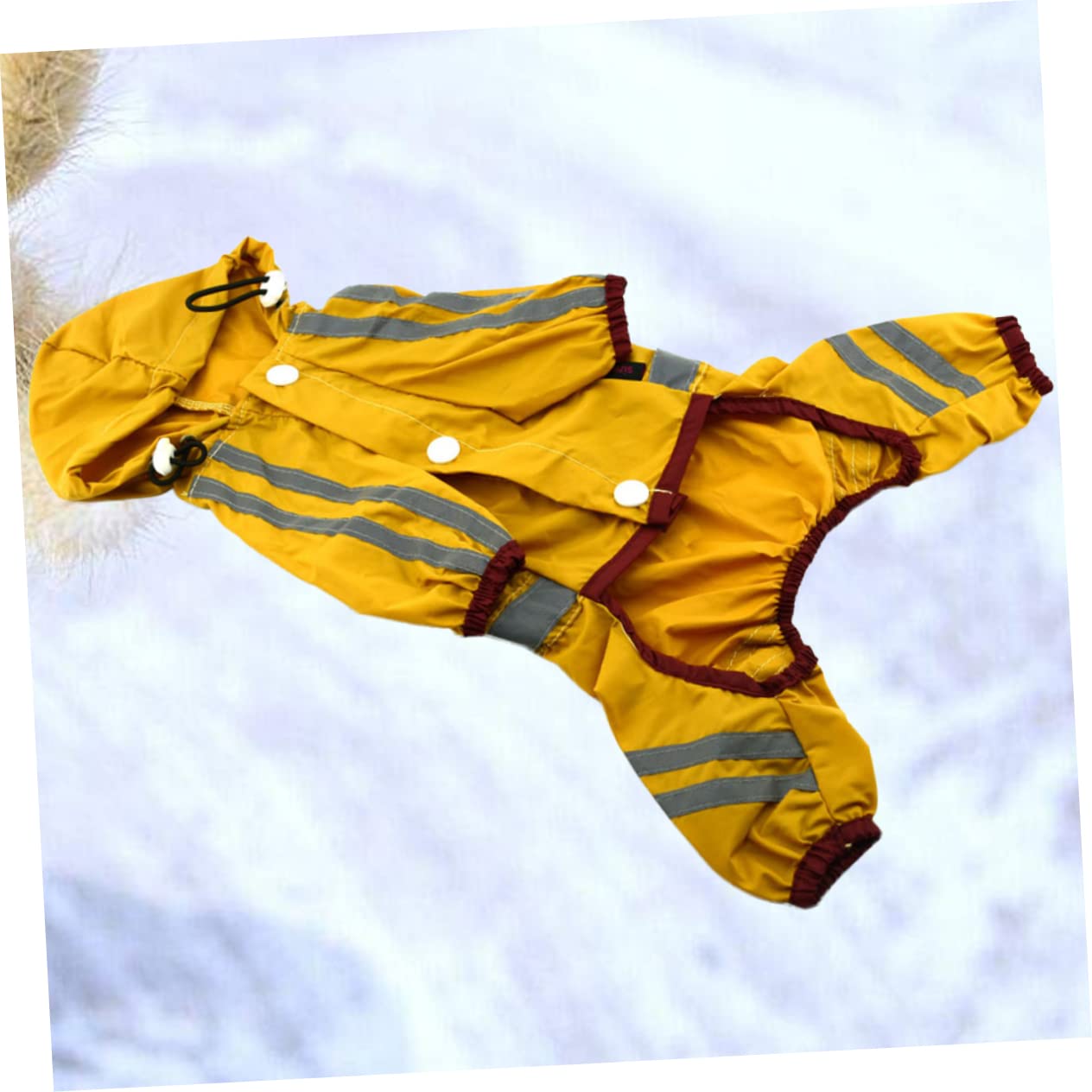 Yardwe Puppy Raincoat Dog Rain Coat Waterproof Breathable Acrylic Open Tail Elastic Trim Small to Medium Size Dogs Stylish