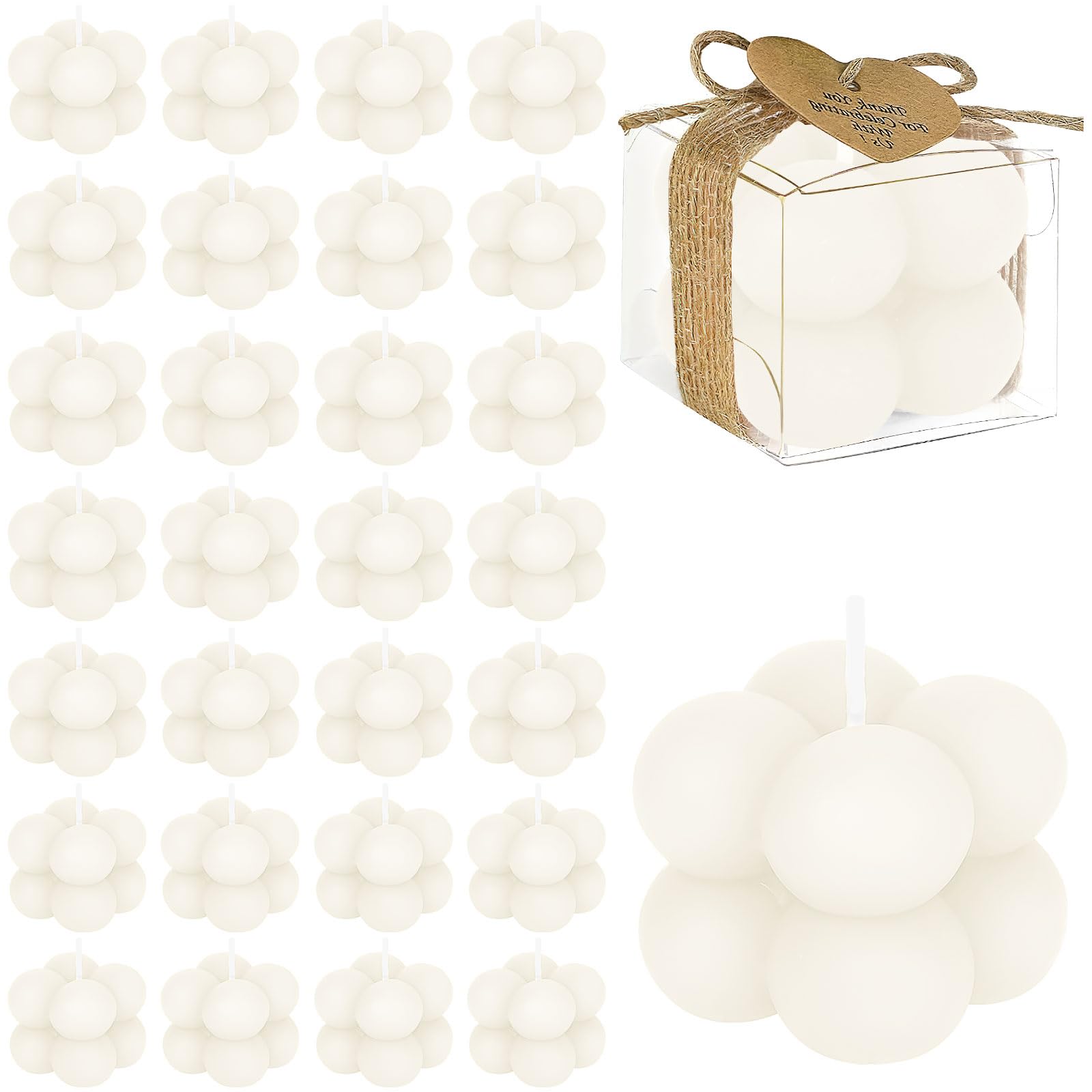 30 Sets Small Bubble Candle for Wedding Favors, Mini Scented Candle Bulk