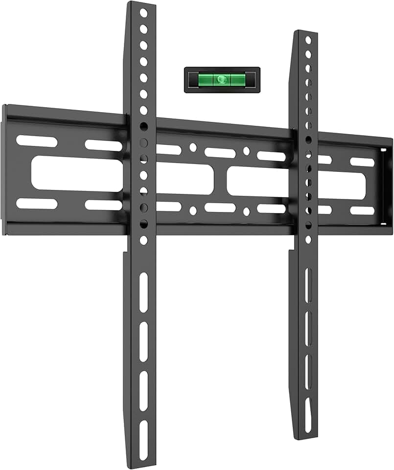Suporte para TV Forte até 50kg - Aço Reforçado para TVs 32-70 Polegadas - Suporte de Parede Fixo Preto com Nível e Inclinação - Universal para Todas Marcas de Televisã