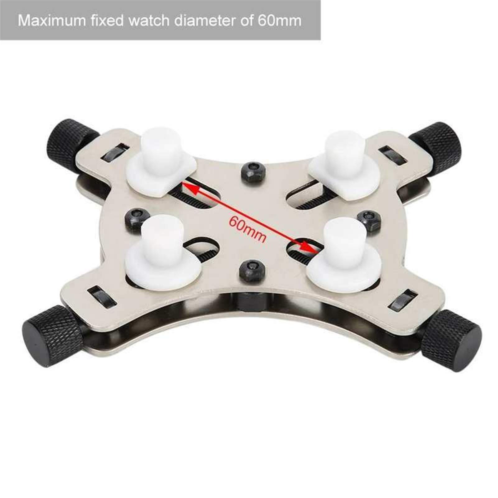 Accesorios para Herramientas de relojería, Soporte para Caja de Reloj, Abrazadera de sujeción, Herramienta de reparación de Metal para relojeros, diámetro máximo 60 mm.