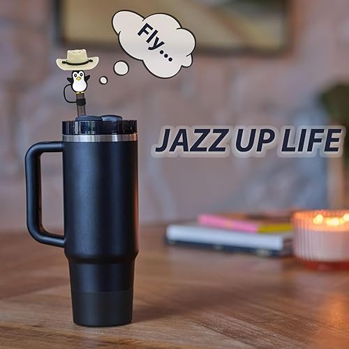 Miniatura 5 de Stanley Set de accesorios para taza tapa de silicona a prueba de derrames, tapa con pajita, protector de silicona para vaso de 40 oz y 30 oz (NEGRO)