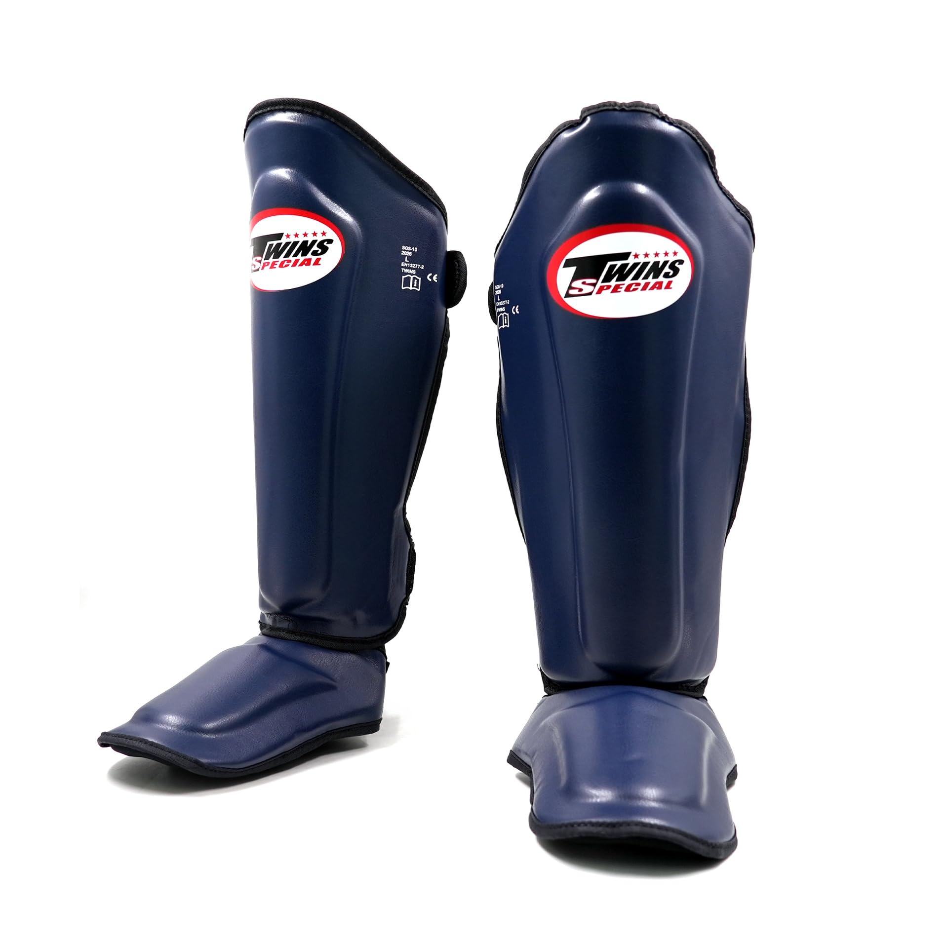 Twins Special Shin Pads - SGS10 - Faux Leather - Blue - Size M