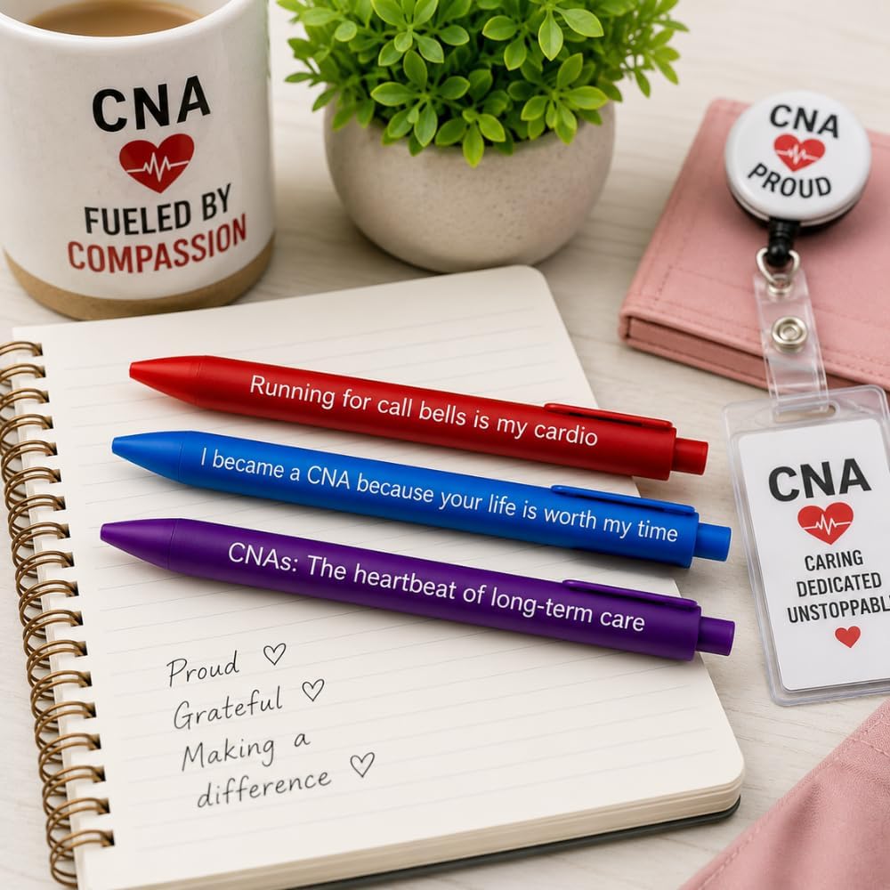 10PC Certified Nursing Assistant Pens Gift Set CNA Nurses Must Haves Funny Themed Pen Nursing School Student Medical Hospital Staff Office Desk Accessories Appreciation Gifts for Women Men Adults image 3