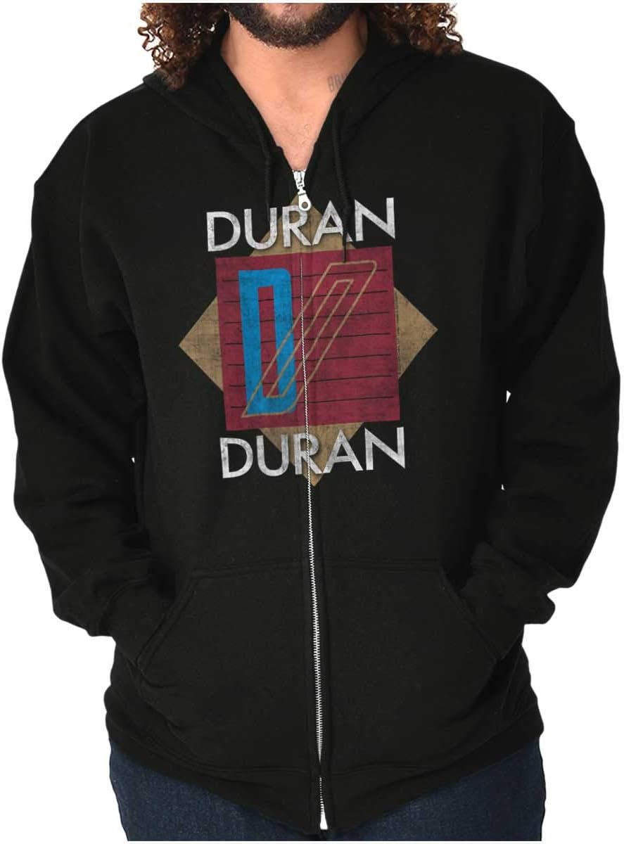 Brisco BrandsDuran Duran Original Band Logo 1980s Zip Up Hoodie Mens Womens