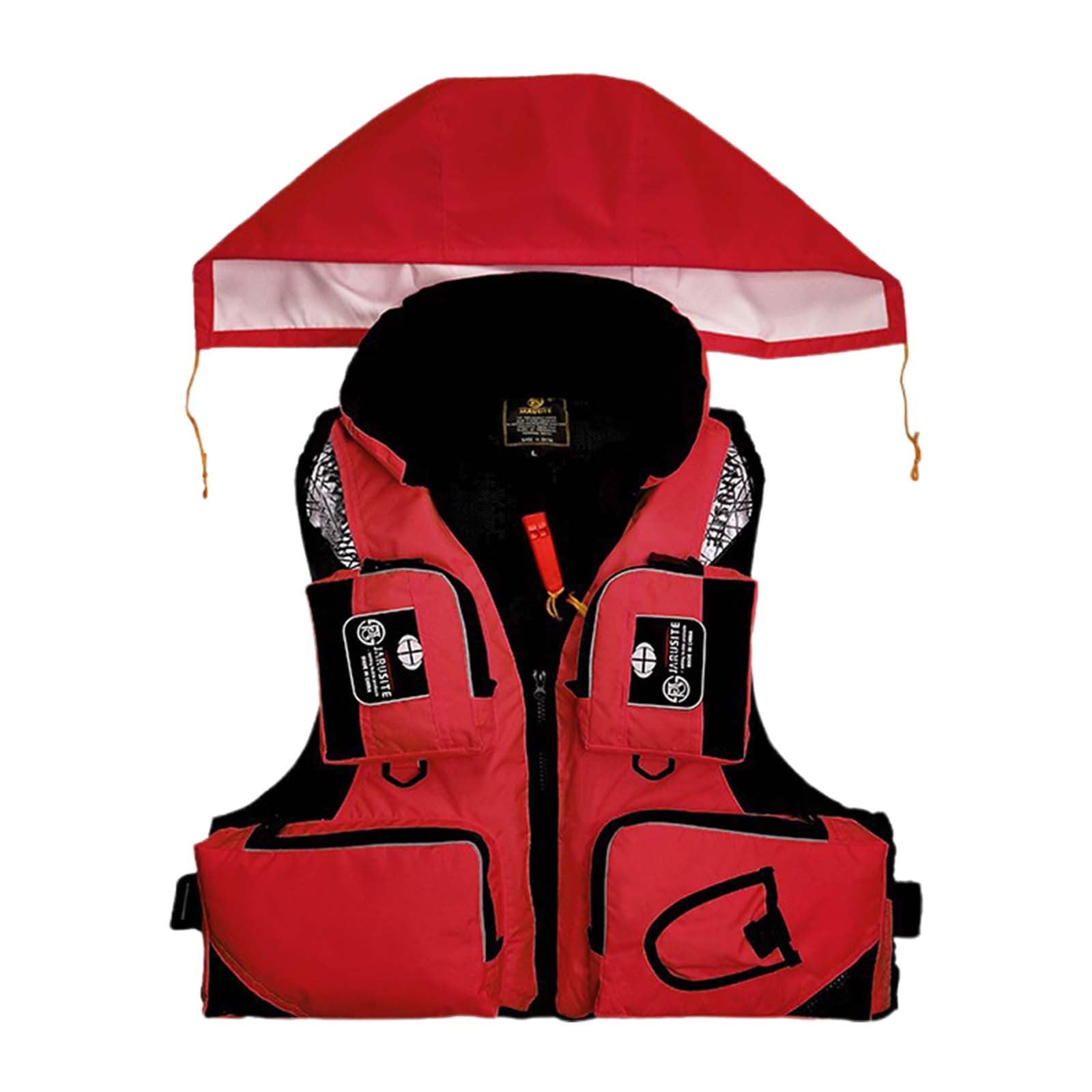 Adults Swim Vest Adjustable Swim Vest Unisex Swim-Jacket Waistcoat with Pockets and Crotch Strap for Water Sports Fishing Kayak Surfing Boating Training Equipment (11-Red, XXL)