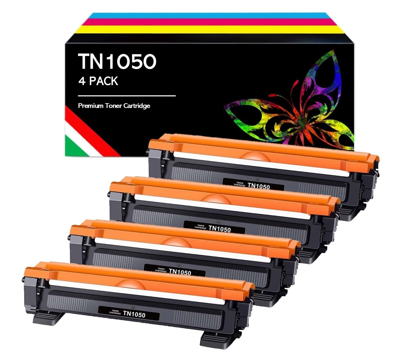 Toner Compatibili per Brother TN1050 TN-1050 cartucce per DCP-1612W HL-1110 HL-1210W HL-1112 HL-1212W DCP-1510 DCP-1610W MFC-1810 MFC-1910W DCP-1512 (Nero, 4-Pack)
