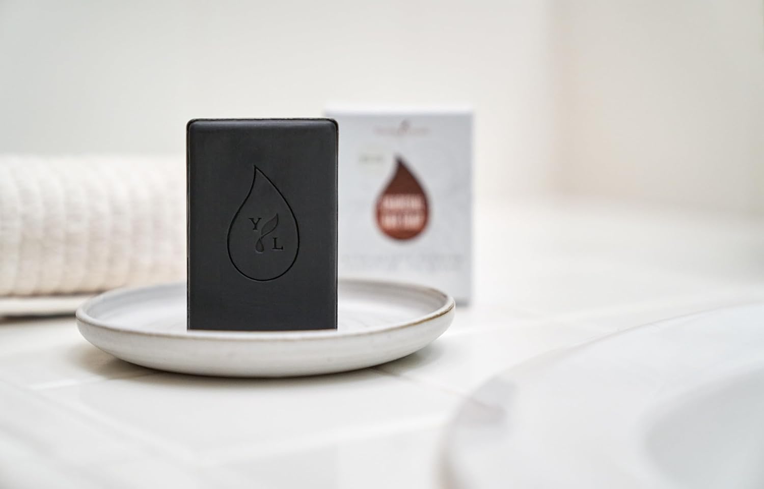 Young Living Charcoal Bar Soap - 3 oz - Ideal for Acne-Prone and Oily Skin, Promotes Clear Complexion - Natural Moisturizing Cleanser with Orange Blossom Essential Oil for Face and Body