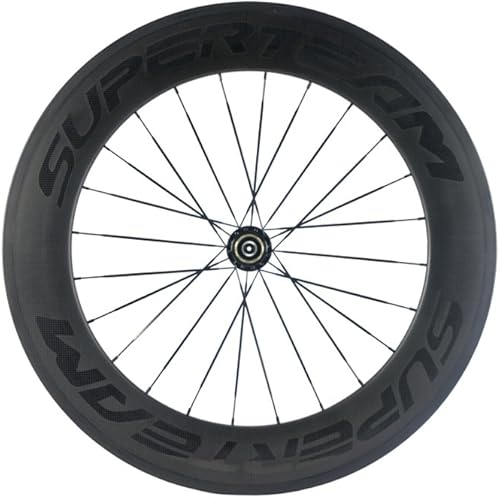 Miniatura 4 de Superteam Ruedas de fibra de carbono de 3.465 in 0.906 in de ancho 700c Clincher Juego de ruedas con logotipos