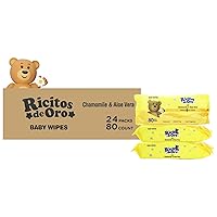 Vista 1 de Ricitos de Oro Toallitas para bebé toallitas para bebé con extracto de manzanilla y aloe vera 80 cont.