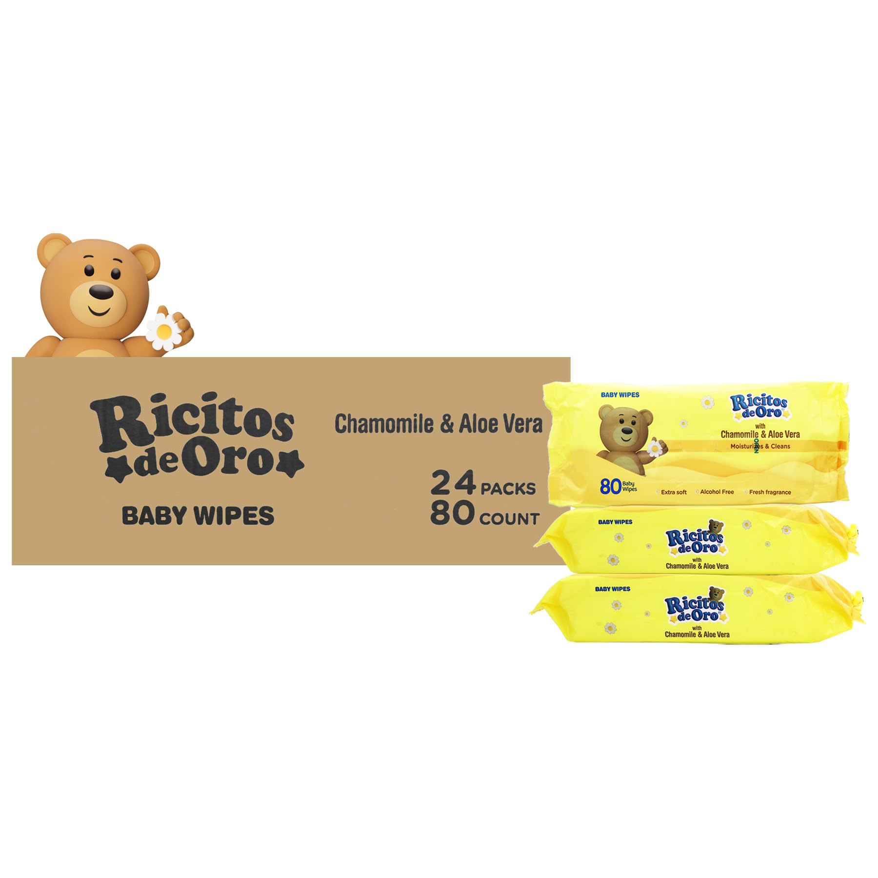 Baby Wipes Baby Wipes with Chamomile Extract and Aloe Vera 80 cont.