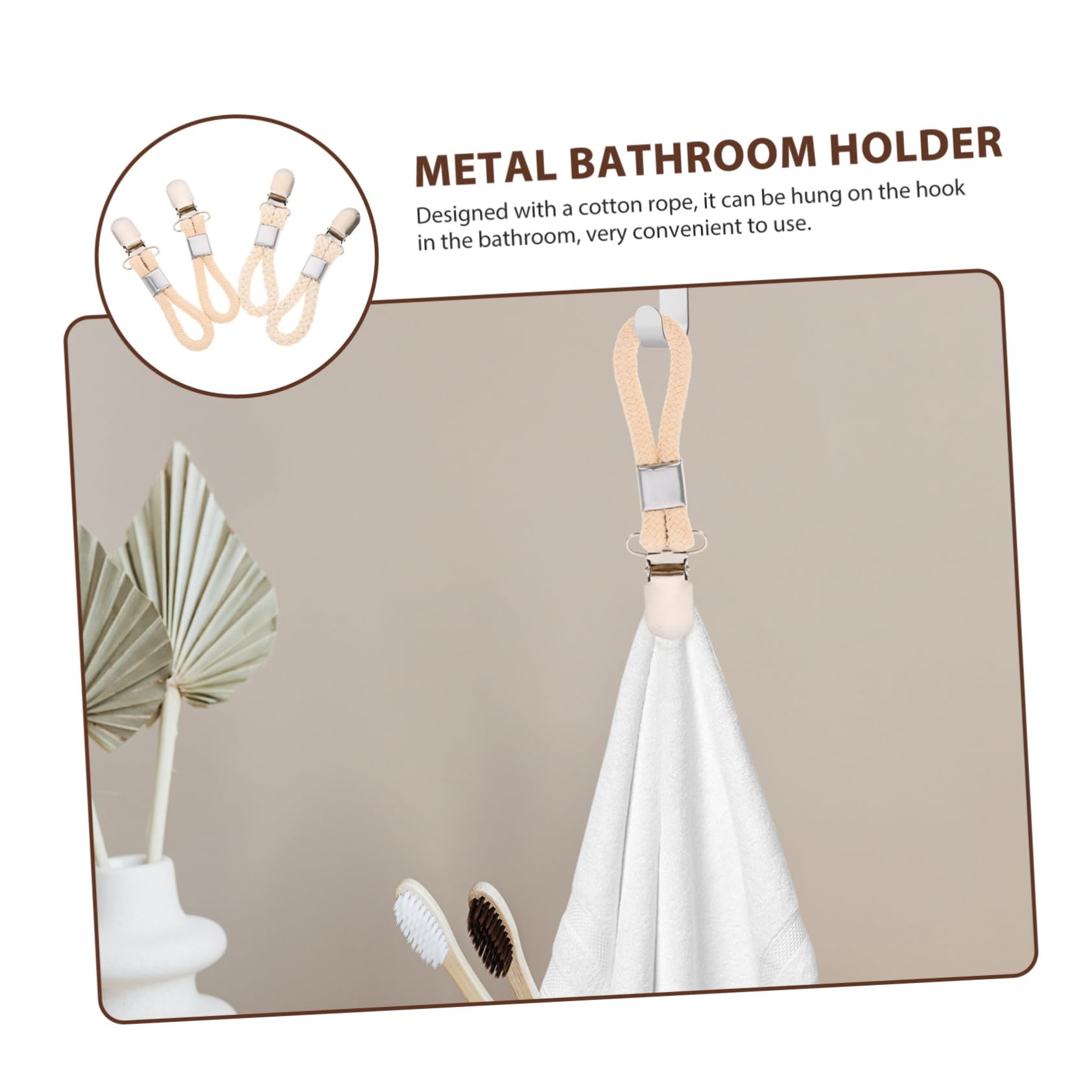 Ciieeo 20 Piezas Toallero de cuerda de algodón Clip toallas baño perchas de clip de gancho de tela titular de la toalla de plato toalleros clips para colgar ropa a prueba de polvo acortar