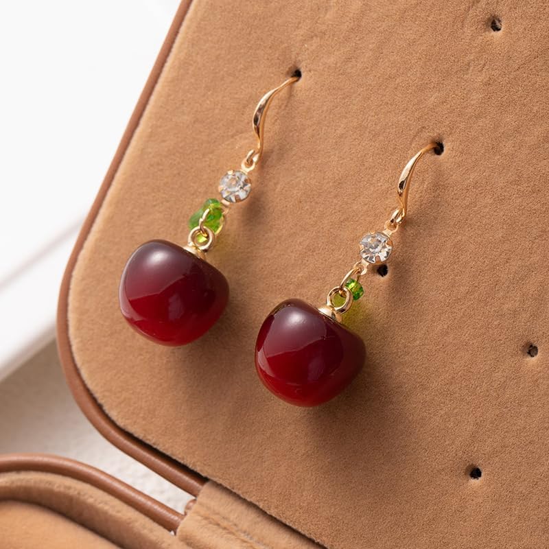 3D Strawberry Earrings for Women Halloween Earring Cute Dainty Cherry Drop Dangle Earrings Trendy Red Fruit Earring Lightweight Accessories Birthday Cosplay - Image 6