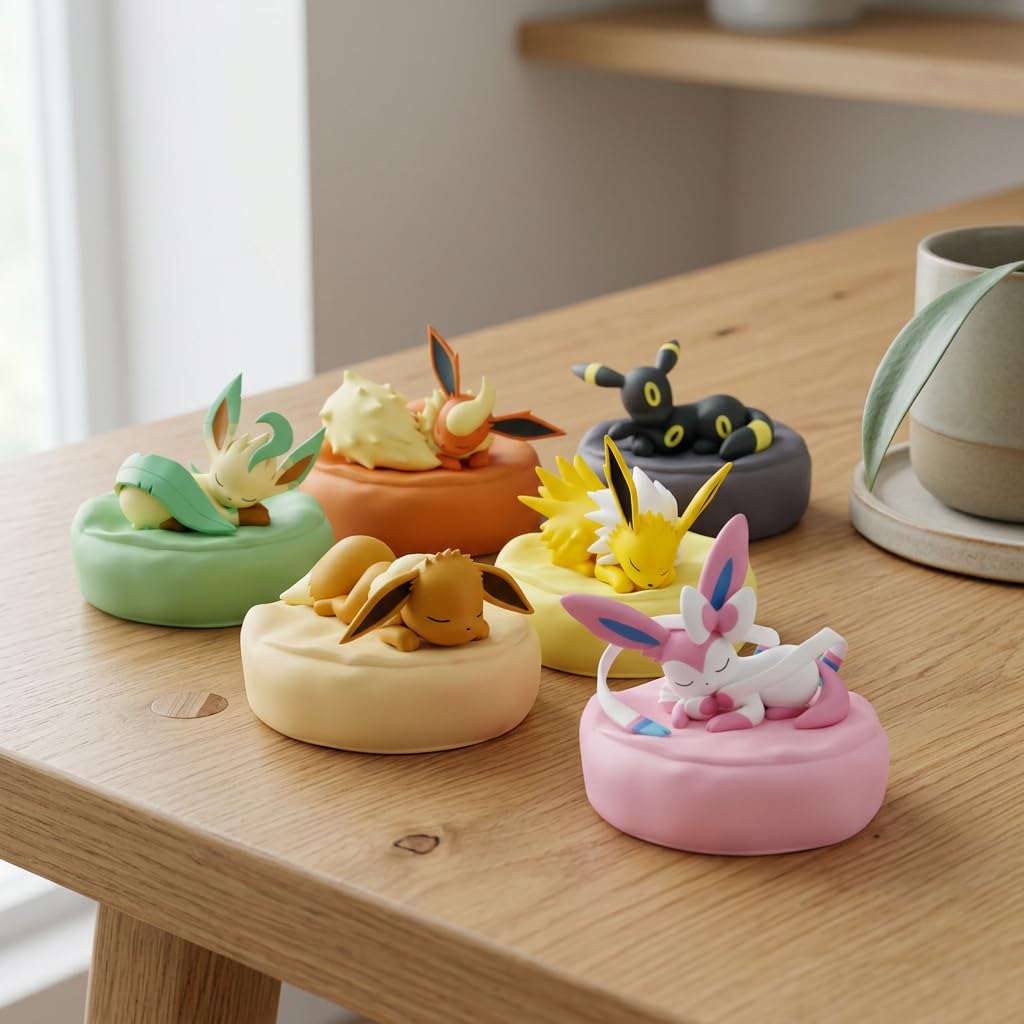 Pokémon Eeveelutions Sleeping Series Blind Box – Evoli & Entwicklungen Sammelfigur | Überraschungsbox mit zufälliger Figur | Niedliche Pokémon Mini Figur zum Sammeln & Dekorieren