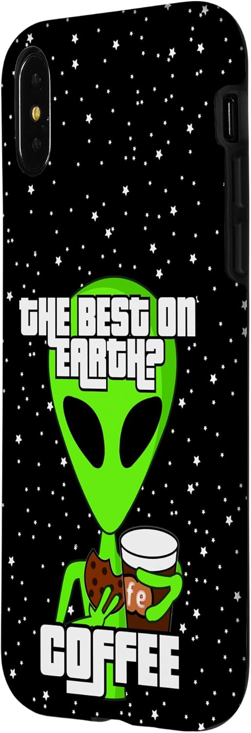 iPhone 15 Pro Max Ufo Alien Loves Coffee Cookies in Local Coffee Bar Case