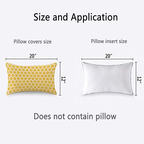 Miniatura 3 de HOSNYE Funda de almohada de panales de abeja amarillo y blanco, patrón abstracto sin costuras, tela de lino para sofá, cama, sofá, automóvil, funda
