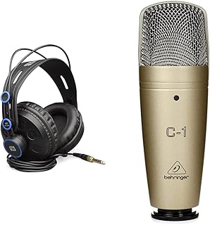 PreSonus HD7 Semi-Open Studio Headphones for recording, playback and monitoring, streaming and podcasting & Behringer C-1 Studio Condenser Microphone