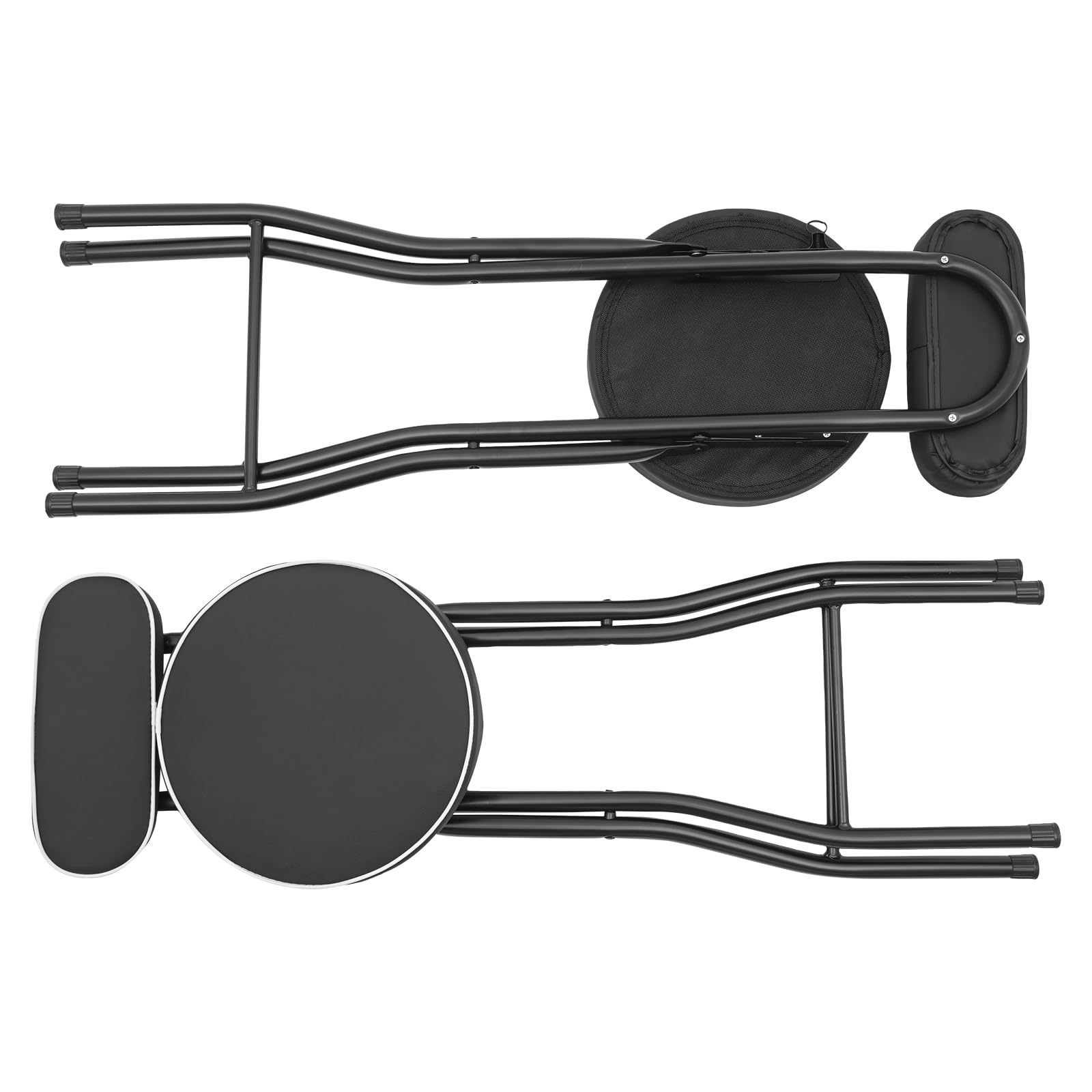 Taburete de bar plegable, 2 unidades, asiento de poliuretano, con | Acolchado de 50 mm, marco en X, pies antideslizantes, capacidad de carga de 125 kg, ahorra espacio, plegable para casa y
