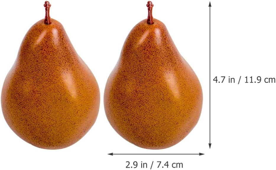 Kichvoe 2Pcs Fake Pear Artificial Fruits Model Lifelike Pear Foam Fruits Home House Kitchen Party Decoration Desk Ornament - Brown Home Decor Wedding Decorations