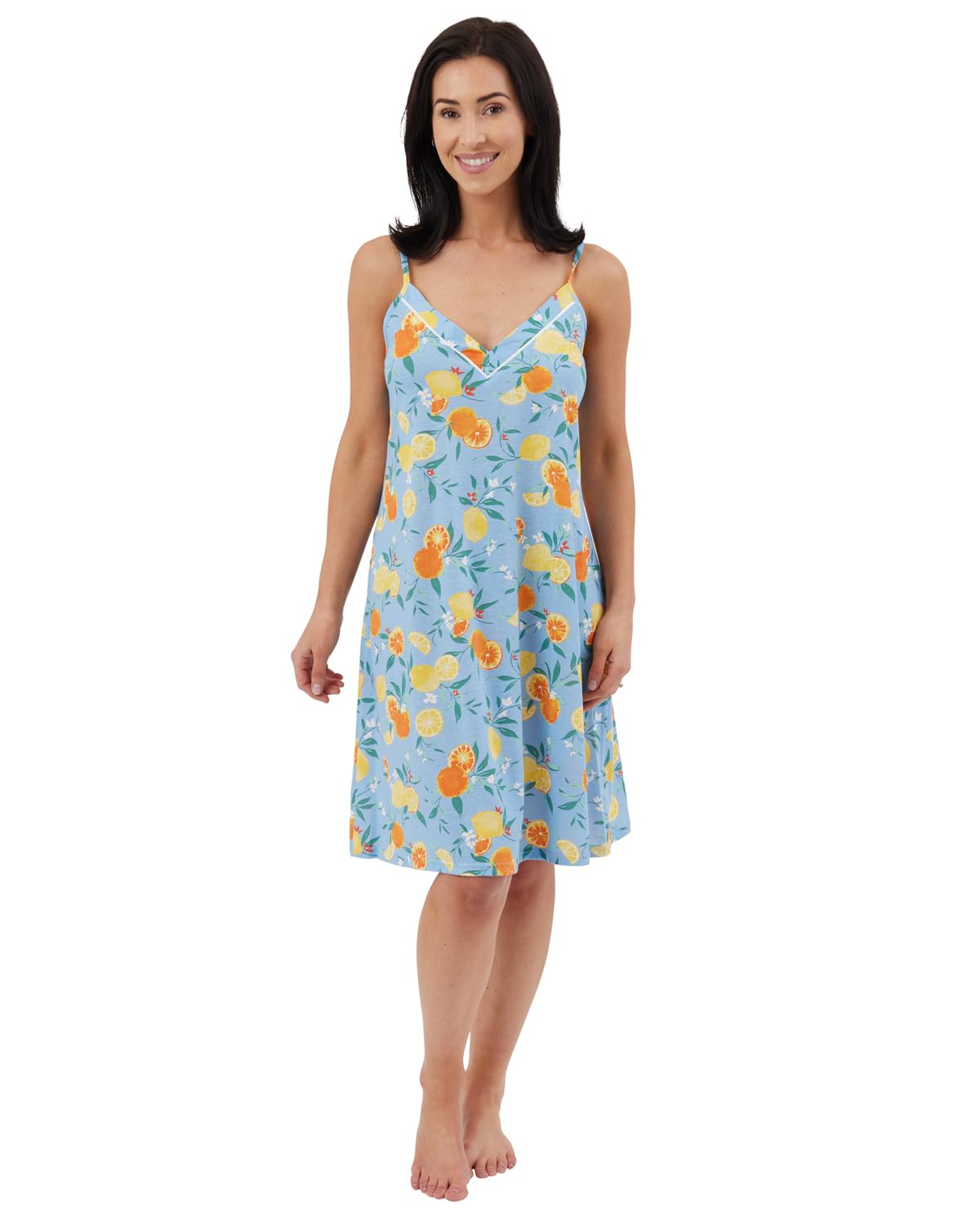 Slumber Hut Women's Chemise - Blue Lemon Fruit Chemise In44341 Blue 8-10