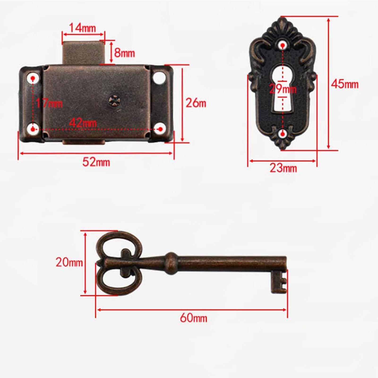 Serratura Forgiata In Ferro Da Restauro Per Mobili Antichi E In Arte - Foto 9