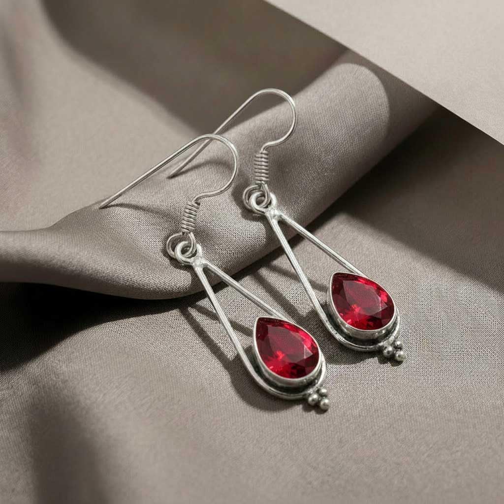 Turquoise, Crystal, Rose Quartz, Amethyst Round Handmade Drop Dangle Earring 925 Sterling Silver Overlay Boho Natural Gemstone Jewelry For Women