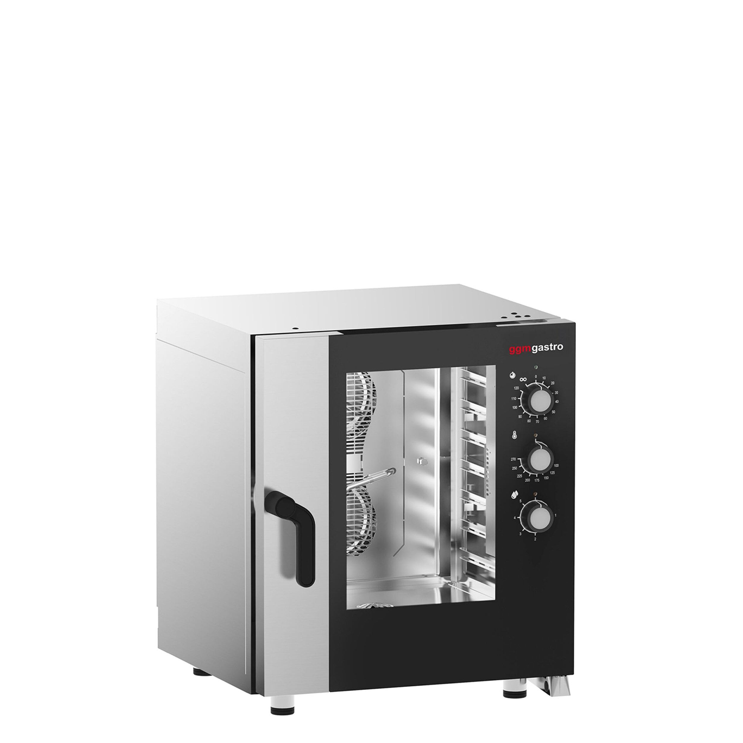 GGM Gastro Kombidämpfer manuell 7x GN 1/1 | Robuste Edelstahlkonstruktion, zeitsparende Reinigung durch abgerundete Ecken, stapelbares Design, für den Dauereinsatz