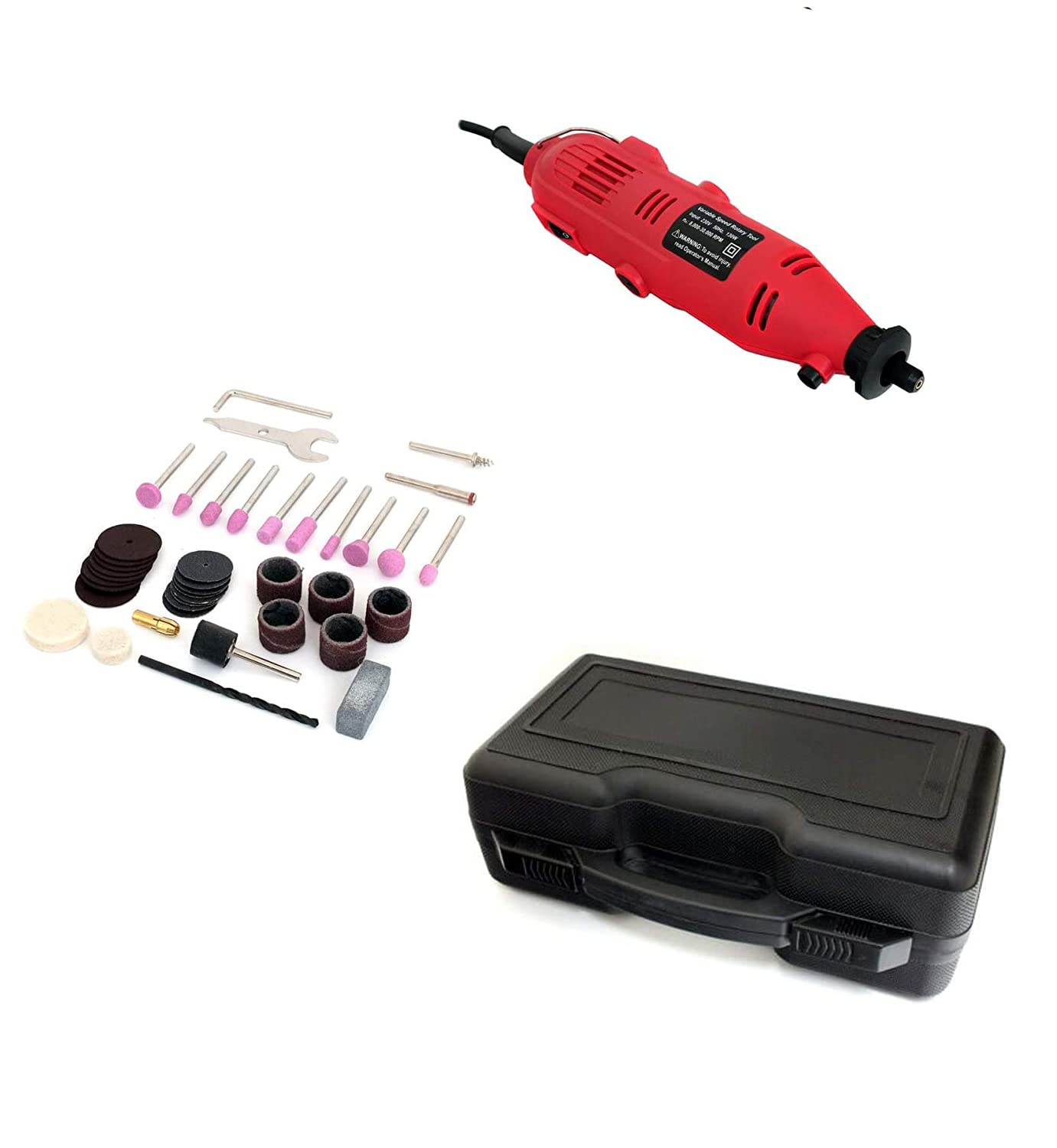 135w Electric Mini Rotary Hobby Drill Combi Multi Grinder Engraving Tool + Accessories + Storage Carry Case