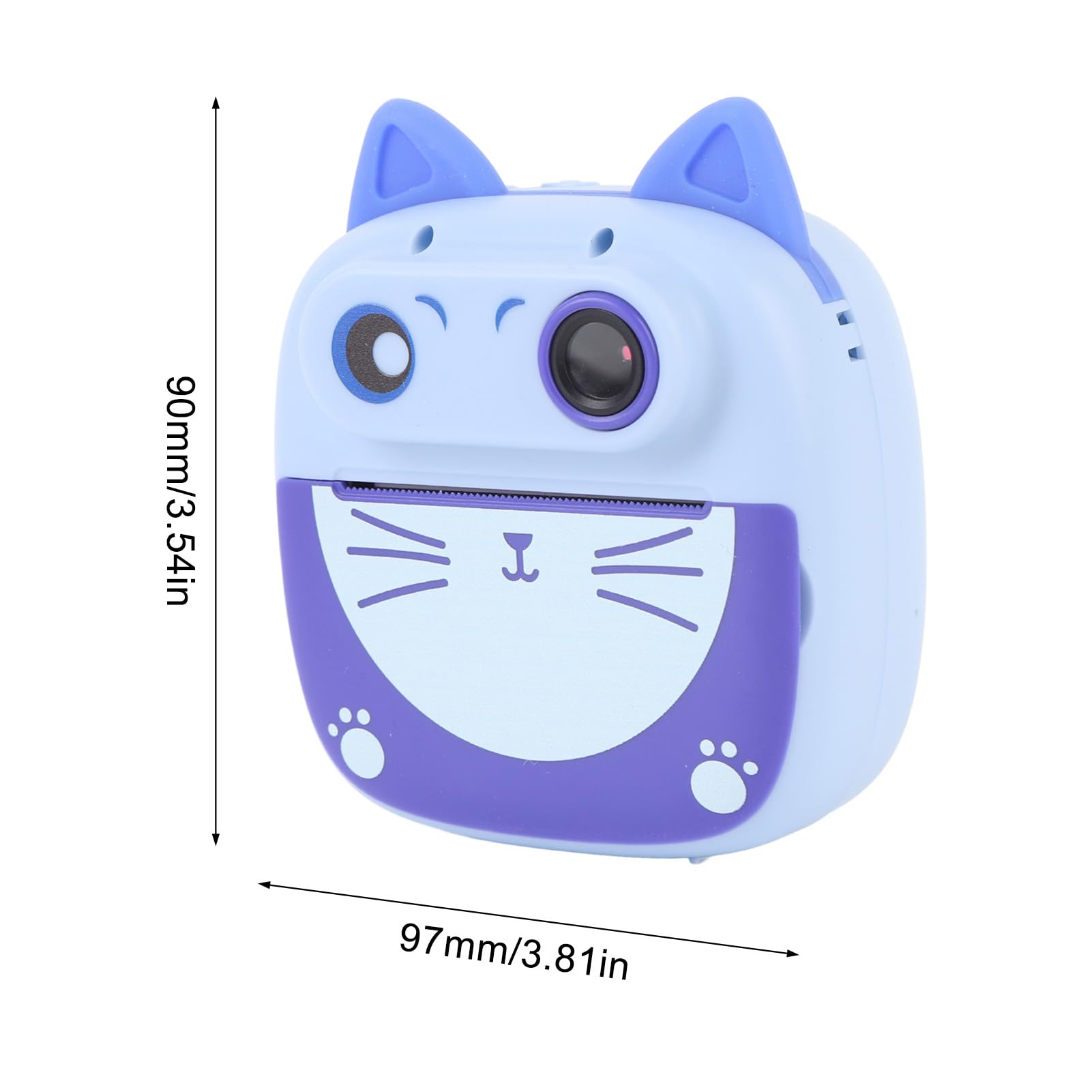 Fotocamera a Doppia Lente da 20MP per Selfie con Fotocamera da Viaggio con Zoom 4x, Schermo da 2 Pollici per Ragazze, 3 Rotoli di Carta da Stampa (BLUE)