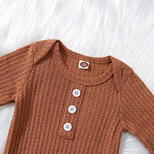 Image of Twopumpkin Baby Girl Boy Coming Home Knotted Gown Unisex Newborn Infant Sleep Onesie Outfit Cute Baby Winter Pajamas