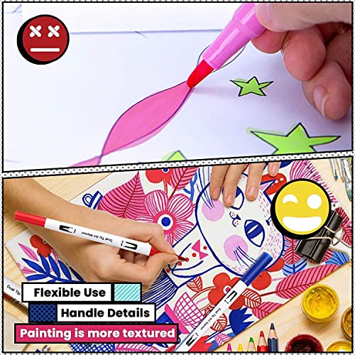 12 Colors Dual Tips Brush Pens Set, Children's Day Gift Art Marker Color Brush Fineliner Coloring Pens Perfect For Calligraphy Drawing Sketching Coloring Book, Birthday Gift, Halloween Painting #TOP2