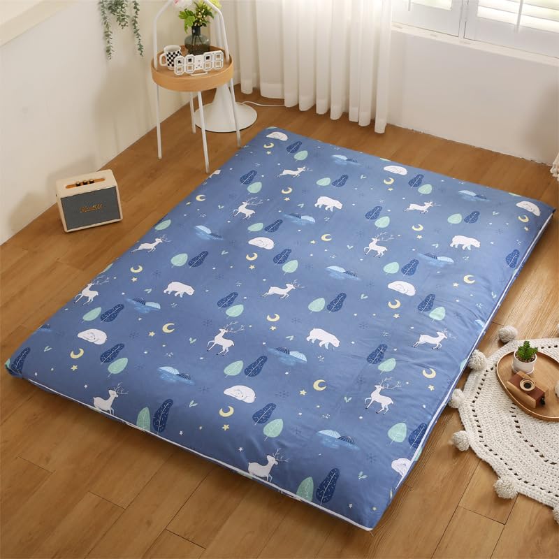 Boden-Futon-Matratzenbezug mit Reißverschluss, modernes Muster, vollständiger Bezug, waschbar, staubdicht, abnehmbarer Futonbezug mit Reißverschluss für japanische Tatami-Bodenmatratzen (07,180 x 200