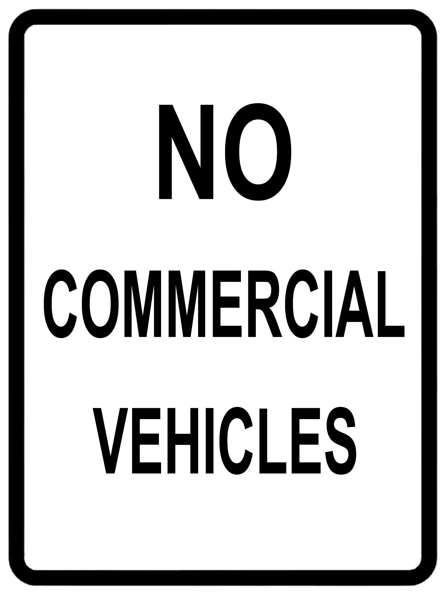 No Commercial Vehicles Sign Aluminum Metal Tin Sign Street Sign 8X12 Inches
