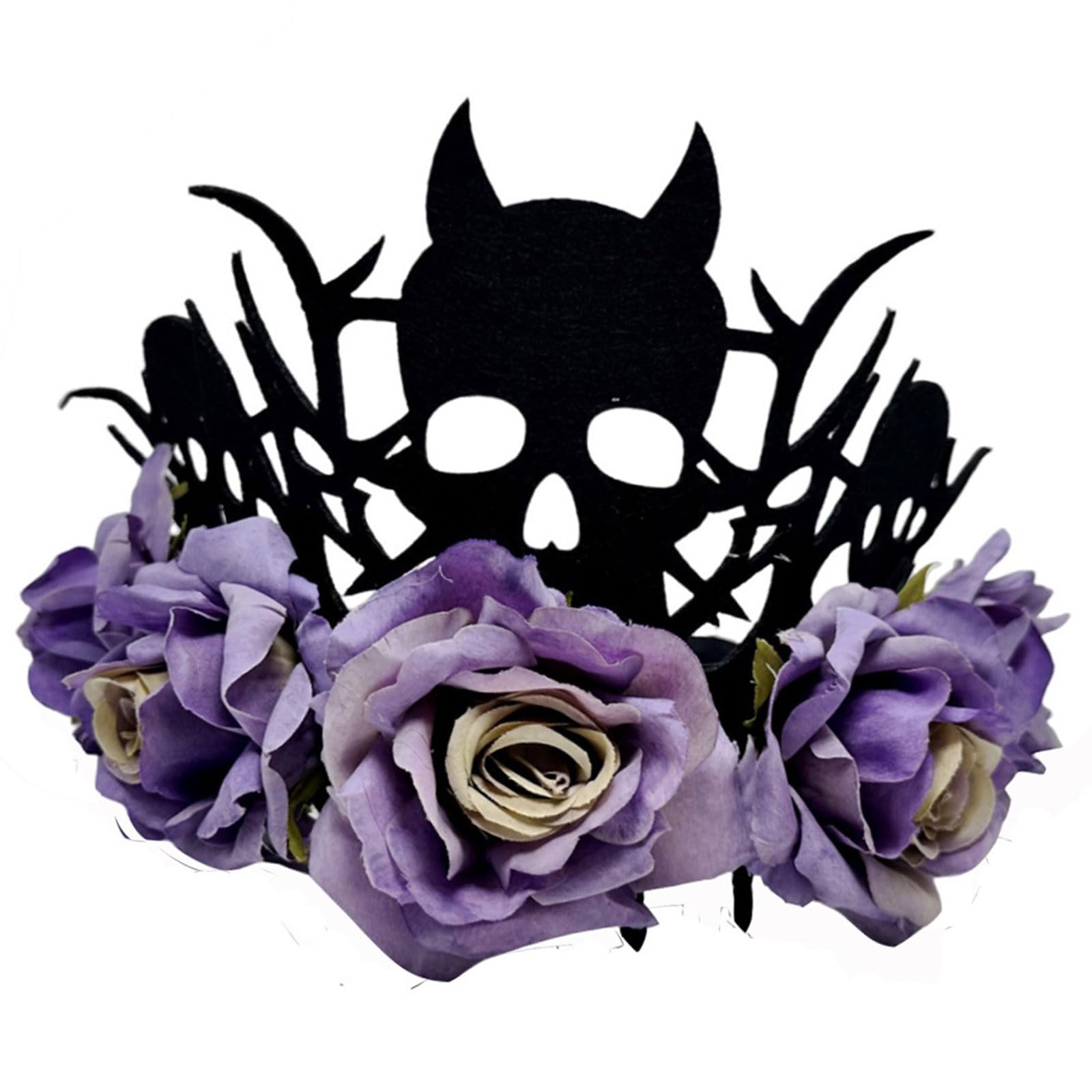 MICFENY Reusable Rose Flower Witch Crowns Halloween Party Headwear Lightweight Costume Decoration