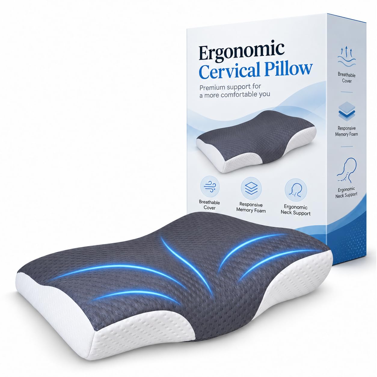 Cervical Pillow for Neck Pain - Utopia Bedding -1