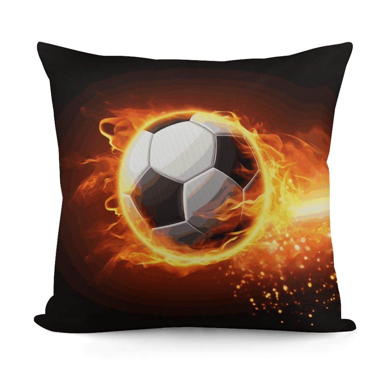 Adfgyerh Style Soccer Flame(1) Decorative Pillow Covers, Throw Pillow Covers Soft For All Seasons, Pillowcases For Couch Living Room Sofa Bedroom 18X18 Inch