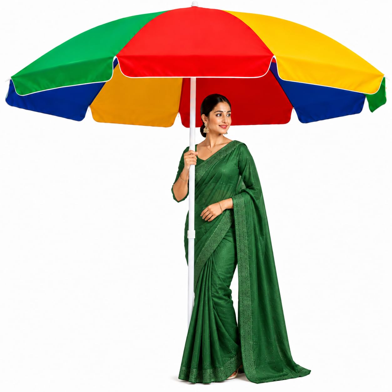 Garden Umbrella 7FT Sun Shade Outdoor Umbrella Garden Umbrella Poolside Use Outdoor Canopy Farmhouse Use Deck Use Picnic Use (Multicolor)-image-27